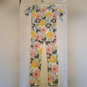 Carter's Pink and Yellow Floral Pajama Set, Size 14, NWT